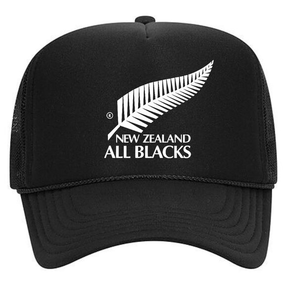 New Zealand All Blacks Rugby Foam Trucker Mesh Snapback Hat Cap - Picture 2 of 3